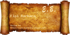 Eipl Barbara névjegykártya